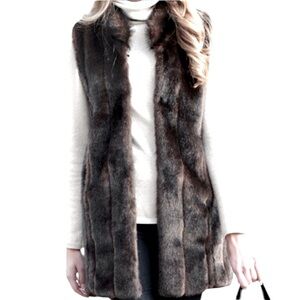 Forever 21 Boutique Longline Faux Fur Vest